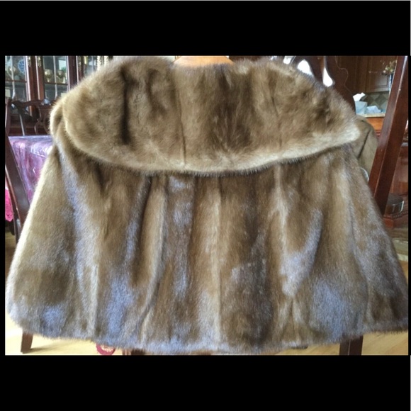 Vintage MINK Fur CAPE Stole Autumn Haze S/M/L-OS - Picture 5 of 12